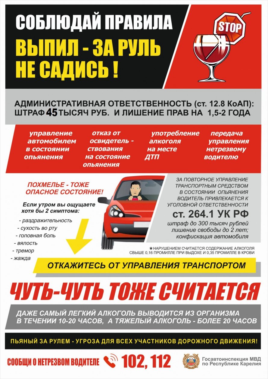 Соблюдай правила: ВЫПИЛ - ЗА РУЛЬ НЕ САДИСЬ!